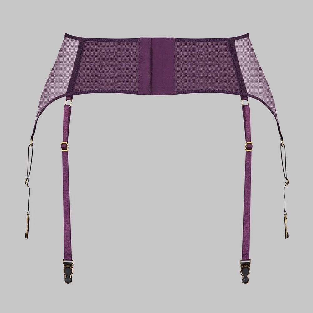 Maison Close L’Amoureuse Garter Belt Purple Mesh – Adjustable 6 Strap S - Picture 6 of 6